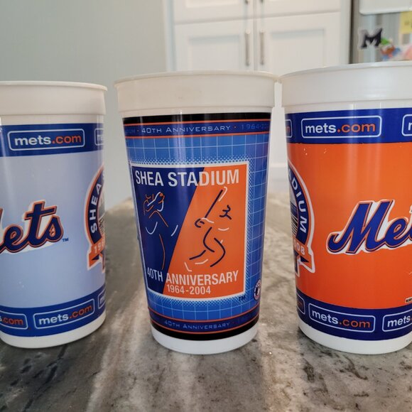 Lot Of 8 New York Mets Plastic Souvenir Cups Shea 2004 40th Year Subway Series - Picture 10 of 13